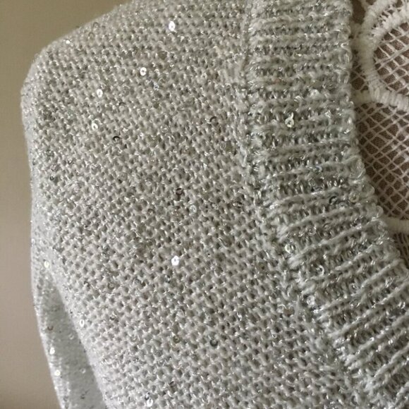 ANA Shimmer Glitter Sequin Sweater New Years party Christmas - Picture 3 of 6